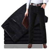 nuevos pantalones casuales de pana para hombres 2019 pantalones clásicos clásicos de negocios de mediana edad rectos elásticos casuales de la marca de vino rojo pantalones casuales