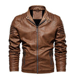 Chaqueta de cuero de invierno para hombre Motociclista Abrigos de cuero de la PU Ropa de abrigo masculina Moda Chaqueta de forro de lana sintética cálida y espesa M-5XL