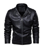 Chaqueta de cuero de invierno para hombre Motociclista Abrigos de cuero de la PU Ropa de abrigo masculina Moda Chaqueta de forro de lana sintética cálida y espesa M-5XL