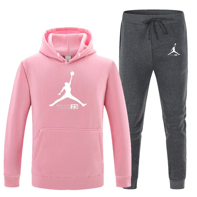 23 JORDAN Otoño invierno Venta caliente Conjuntos para hombres Sudadera con capucha + pantalones Conjuntos de 2 piezas Chándal casual Ropa deportiva masculina Gimnasios Fitness Pantalones deportivos