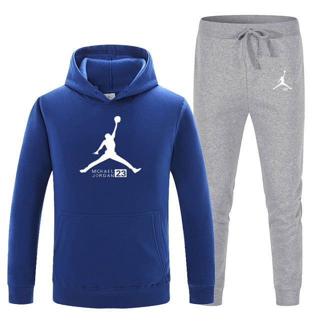 23 JORDAN Otoño invierno Venta caliente Conjuntos para hombres Sudadera con capucha + pantalones Conjuntos de 2 piezas Chándal casual Ropa deportiva masculina Gimnasios Fitness Pantalones deportivos