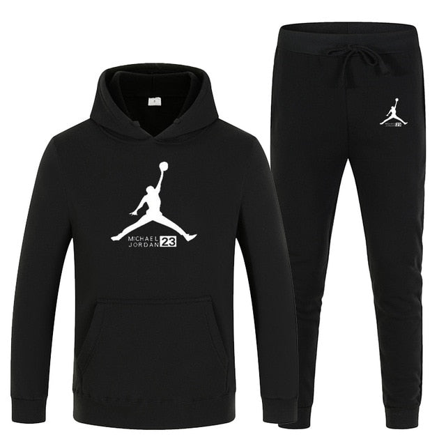 23 JORDAN Otoño invierno Venta caliente Conjuntos para hombres Sudadera con capucha + pantalones Conjuntos de 2 piezas Chándal casual Ropa deportiva masculina Gimnasios Fitness Pantalones deportivos