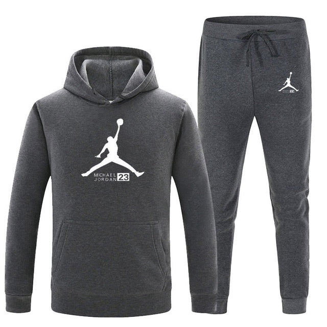 23 JORDAN Otoño invierno Venta caliente Conjuntos para hombres Sudadera con capucha + pantalones Conjuntos de 2 piezas Chándal casual Ropa deportiva masculina Gimnasios Fitness Pantalones deportivos