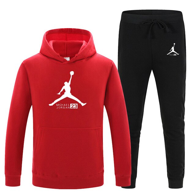 23 JORDAN Otoño invierno Venta caliente Conjuntos para hombres Sudadera con capucha + pantalones Conjuntos de 2 piezas Chándal casual Ropa deportiva masculina Gimnasios Fitness Pantalones deportivos