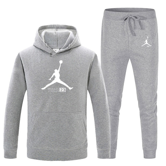 23 JORDAN Otoño invierno Venta caliente Conjuntos para hombres Sudadera con capucha + pantalones Conjuntos de 2 piezas Chándal casual Ropa deportiva masculina Gimnasios Fitness Pantalones deportivos