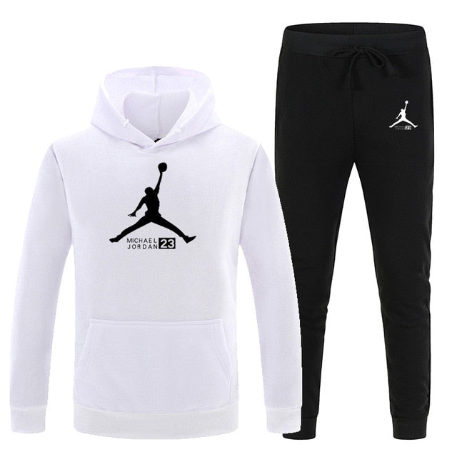 23 JORDAN Otoño invierno Venta caliente Conjuntos para hombres Sudadera con capucha + pantalones Conjuntos de 2 piezas Chándal casual Ropa deportiva masculina Gimnasios Fitness Pantalones deportivos