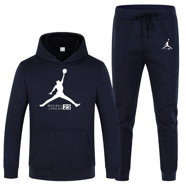23 JORDAN Otoño invierno Venta caliente Conjuntos para hombres Sudadera con capucha + pantalones Conjuntos de 2 piezas Chándal casual Ropa deportiva masculina Gimnasios Fitness Pantalones deportivos