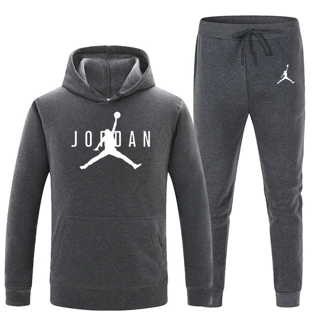 23 JORDAN Otoño invierno Venta caliente Conjuntos para hombres Sudadera con capucha + pantalones Conjuntos de 2 piezas Chándal casual Ropa deportiva masculina Gimnasios Fitness Pantalones deportivos