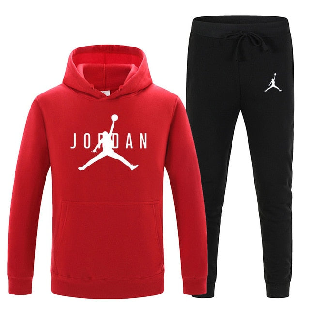 23 JORDAN Otoño invierno Venta caliente Conjuntos para hombres Sudadera con capucha + pantalones Conjuntos de 2 piezas Chándal casual Ropa deportiva masculina Gimnasios Fitness Pantalones deportivos
