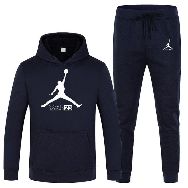23 JORDAN Otoño invierno Venta caliente Conjuntos para hombres Sudadera con capucha + pantalones Conjuntos de 2 piezas Chándal casual Ropa deportiva masculina Gimnasios Fitness Pantalones deportivos