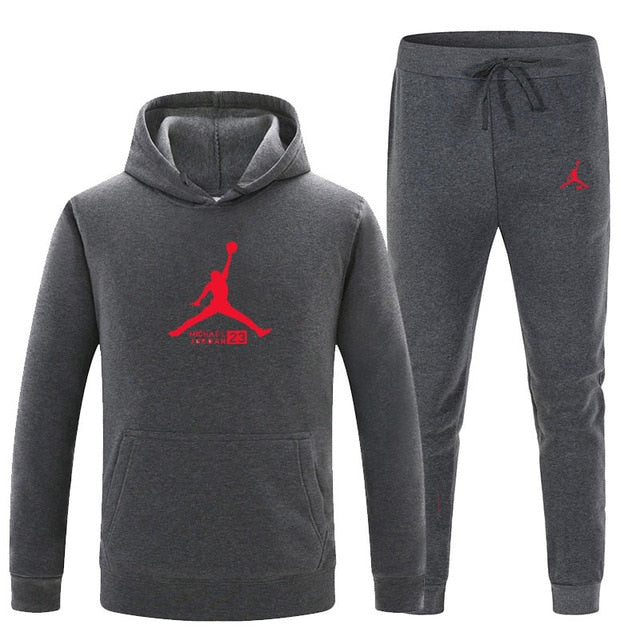 23 JORDAN Otoño invierno Venta caliente Conjuntos para hombres Sudadera con capucha + pantalones Conjuntos de 2 piezas Chándal casual Ropa deportiva masculina Gimnasios Fitness Pantalones deportivos