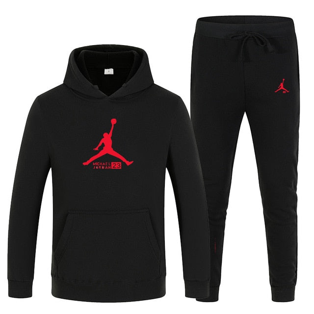 23 JORDAN Otoño invierno Venta caliente Conjuntos para hombres Sudadera con capucha + pantalones Conjuntos de 2 piezas Chándal casual Ropa deportiva masculina Gimnasios Fitness Pantalones deportivos