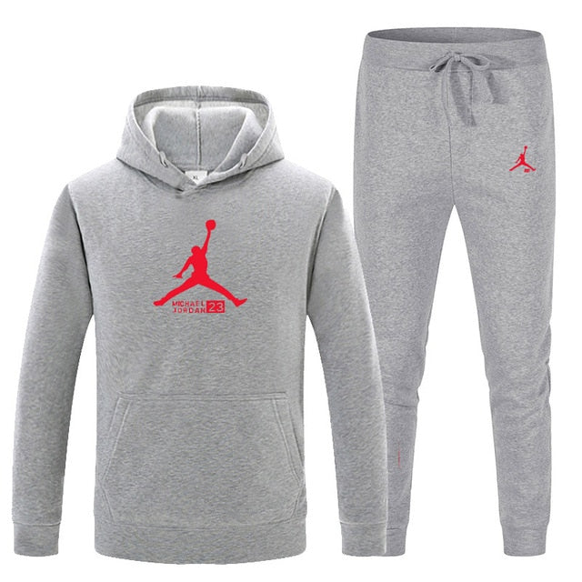 23 JORDAN Otoño invierno Venta caliente Conjuntos para hombres Sudadera con capucha + pantalones Conjuntos de 2 piezas Chándal casual Ropa deportiva masculina Gimnasios Fitness Pantalones deportivos