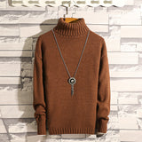 Suéter de cachemira cálido grueso de invierno para hombre Suéter de cuello alto para hombre Suéteres de corte slim Jersey de punto clásico de lana para hombres Pull Homme 7 color