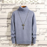 Suéter de cachemira cálido grueso de invierno para hombre Suéter de cuello alto para hombre Suéteres de corte slim Jersey de punto clásico de lana para hombres Pull Homme 7 color