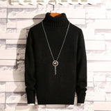 Suéter de cachemira cálido grueso de invierno para hombre Suéter de cuello alto para hombre Suéteres de corte slim Jersey de punto clásico de lana para hombres Pull Homme 7 color