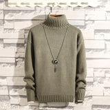 Suéter de cachemira cálido grueso de invierno para hombre Suéter de cuello alto para hombre Suéteres de corte slim Jersey de punto clásico de lana para hombres Pull Homme 7 color