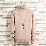 Suéter de cachemira cálido grueso de invierno para hombre Suéter de cuello alto para hombre Suéteres de corte slim Jersey de punto clásico de lana para hombres Pull Homme 7 color