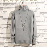 Suéter de cachemira cálido grueso de invierno para hombre Suéter de cuello alto para hombre Suéteres de corte slim Jersey de punto clásico de lana para hombres Pull Homme 7 color