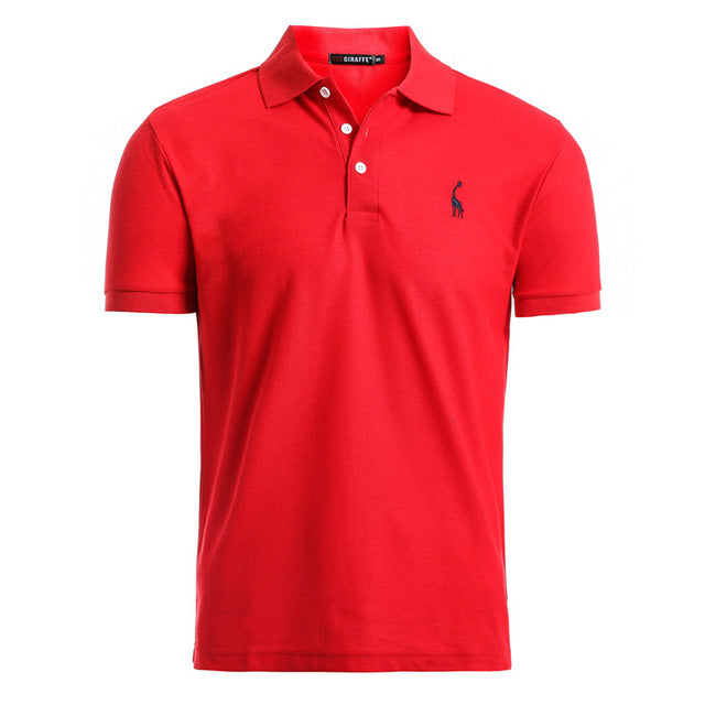 NEGIZBER Nuevo hombre Polo Hombre Casual Ciervo Bordado Algodón Polo Hombre Hombres Manga corta Gran cantidad polo hombres