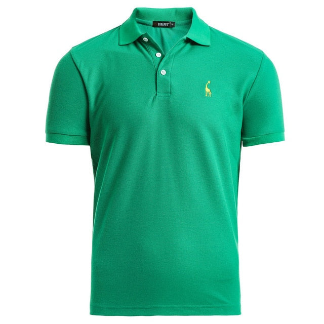 NEGIZBER Nuevo hombre Polo Hombre Casual Ciervo Bordado Algodón Polo Hombre Hombres Manga corta Gran cantidad polo hombres
