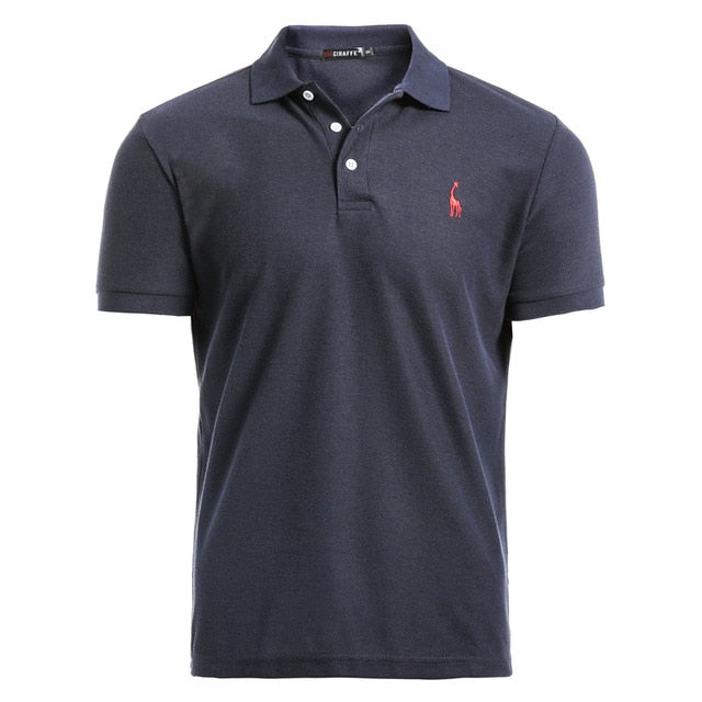 NEGIZBER Nuevo hombre Polo Hombre Casual Ciervo Bordado Algodón Polo Hombre Hombres Manga corta Gran cantidad polo hombres