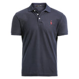 NEGIZBER Nuevo hombre Polo Hombre Casual Ciervo Bordado Algodón Polo Hombre Hombres Manga corta Gran cantidad polo hombres