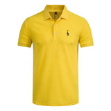 NEGIZBER Nuevo hombre Polo Hombre Casual Ciervo Bordado Algodón Polo Hombre Hombres Manga corta Gran cantidad polo hombres