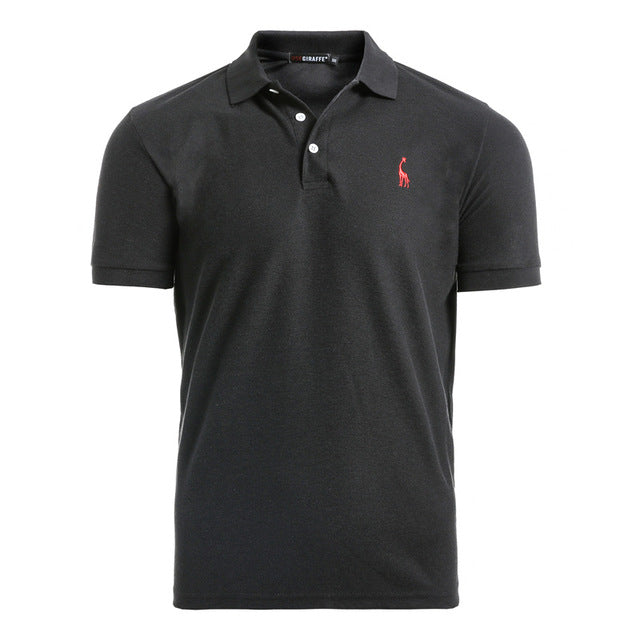 NEGIZBER Nuevo hombre Polo Hombre Casual Ciervo Bordado Algodón Polo Hombre Hombres Manga corta Gran cantidad polo hombres