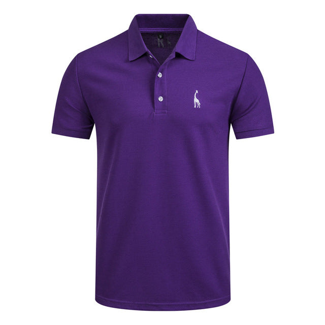 NEGIZBER Nuevo hombre Polo Hombre Casual Ciervo Bordado Algodón Polo Hombre Hombres Manga corta Gran cantidad polo hombres
