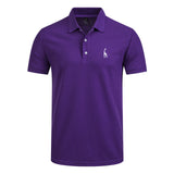 NEGIZBER Nuevo hombre Polo Hombre Casual Ciervo Bordado Algodón Polo Hombre Hombres Manga corta Gran cantidad polo hombres