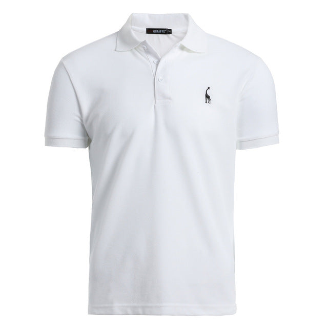 NEGIZBER Nuevo hombre Polo Hombre Casual Ciervo Bordado Algodón Polo Hombre Hombres Manga corta Gran cantidad polo hombres