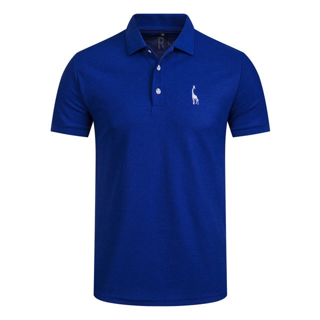 NEGIZBER Nuevo hombre Polo Hombre Casual Ciervo Bordado Algodón Polo Hombre Hombres Manga corta Gran cantidad polo hombres
