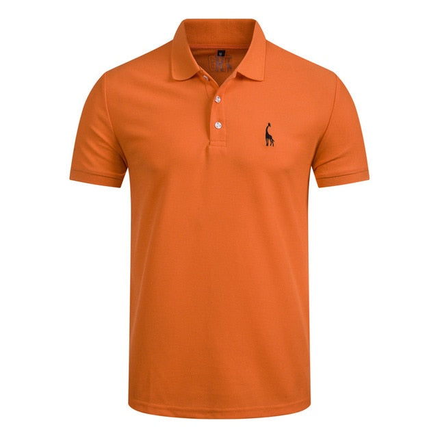 NEGIZBER Nuevo hombre Polo Hombre Casual Ciervo Bordado Algodón Polo Hombre Hombres Manga corta Gran cantidad polo hombres