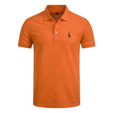 NEGIZBER Nuevo hombre Polo Hombre Casual Ciervo Bordado Algodón Polo Hombre Hombres Manga corta Gran cantidad polo hombres