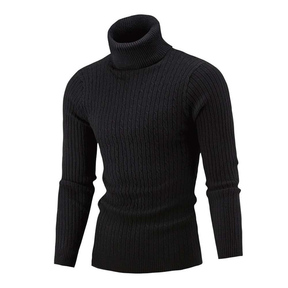 Invierno hombre delgado de calentamiento de punto de cuello alto suéter del suéter del puente tortuga superior más el tamaño M-5XL tirón homme sueter hombre sweter 2019