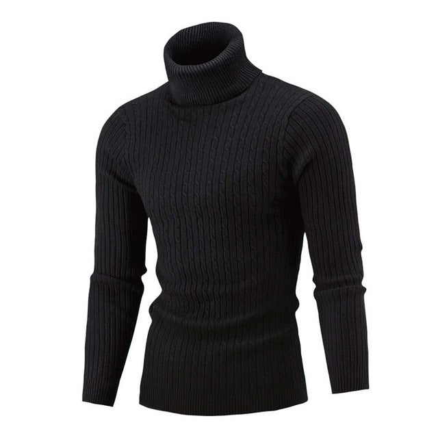 Invierno hombre delgado de calentamiento de punto de cuello alto suéter del suéter del puente tortuga superior más el tamaño M-5XL tirón homme sueter hombre sweter 2019