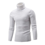 Invierno hombre delgado de calentamiento de punto de cuello alto suéter del suéter del puente tortuga superior más el tamaño M-5XL tirón homme sueter hombre sweter 2019