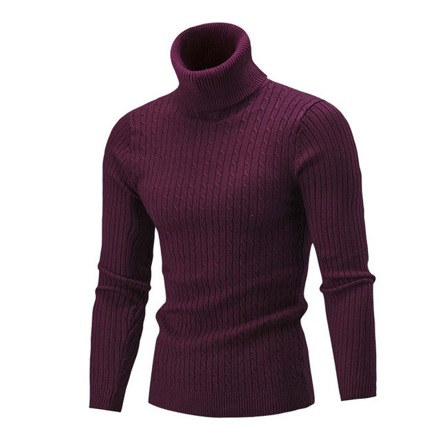 Invierno hombre delgado de calentamiento de punto de cuello alto suéter del suéter del puente tortuga superior más el tamaño M-5XL tirón homme sueter hombre sweter 2019