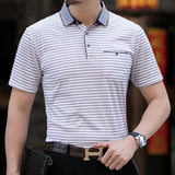 Thoshine Marca Hombres Corto Polo 95% viscosa Moda Informal polo de negocios cuadros estilo Dot Camisa bolsillos Tops